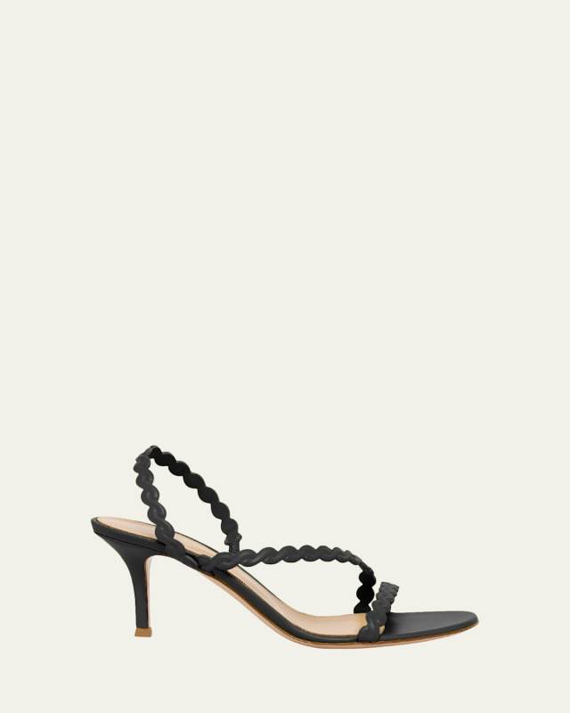 Braided Leather Slingback Sandals